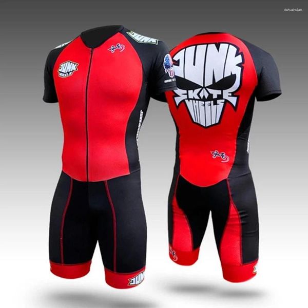 Conjuntos de carreras Patines basura Triatlón Skinsuit Mens Speed Roller Skate Patinaje rápido Ciclismo Ciclo Bicicleta Ropa Mono