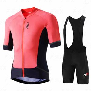 Ensembles de course Corée NSR Maillot à manches courtes Vêtements de cyclisme d'été Chemise de vélo à séchage rapide Uniforme de VTT Pantalon à bavette d'équitation Vêtements de sport pour vélo