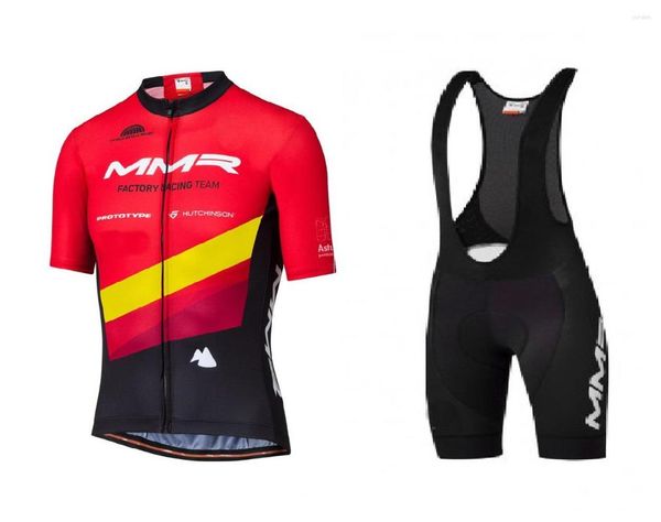 Ensembles de course LASER CUT 2023 MMR TEAM ESPAGNE MAILLOT DE CYCLISME À MANCHES COURTES VÊTEMENTS D'ÉTÉ ROPA CICLISMO BIB SHORT AVEC POWER BAND