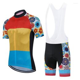 Racing sets heren cycle voor korte mouwen pakken snel droge fiets mtb uniform fietskleding mode fiets jerseys met 20D slabib shorts