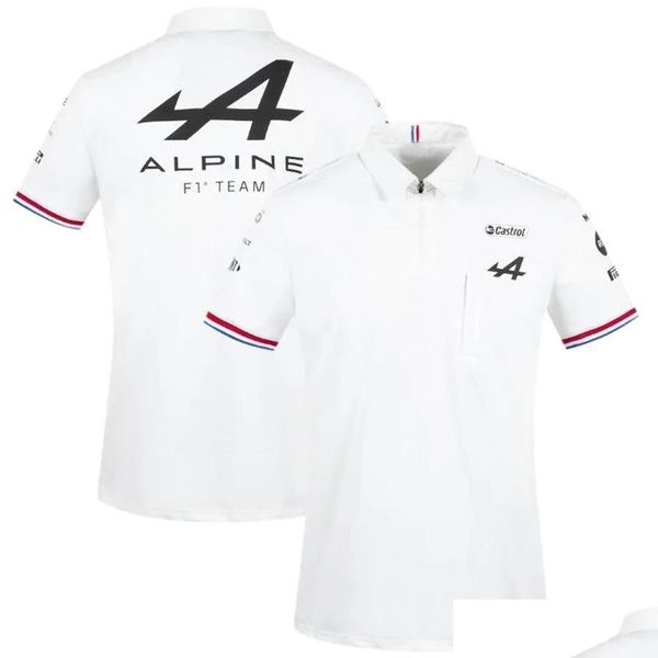 Racing Ensemble de moto vêtements Motorsport Alpine F1 Team Aracing Tshirt blanc noir respirant Teamline Short Shirt Shirt Car Vente Drop Dhelq