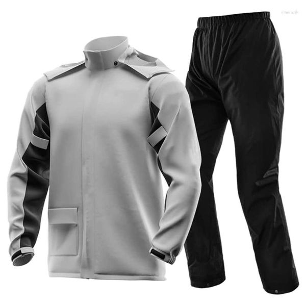 Racing Ensembles Moto Vêtements De Pluie Costume Hommes Femmes Manteau Vestes Et Pantalons Réfléchissant Imperméable Respirant Léger Rainsuit N0PC