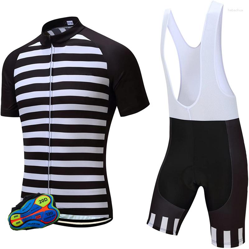 Ensembles de course Cyclisme sur route de montagne Séchage rapide Respirant Poche arrière Sport Jersey à manches courtes Polyester Set Hommes Vêtements de sport