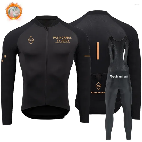 Conjuntos de carreras PNS Conjunto de ropa térmica de invierno para uniformes de ciclismo Hombres Jersey Bike Man Long Padding Pantalones de bicicleta MTB