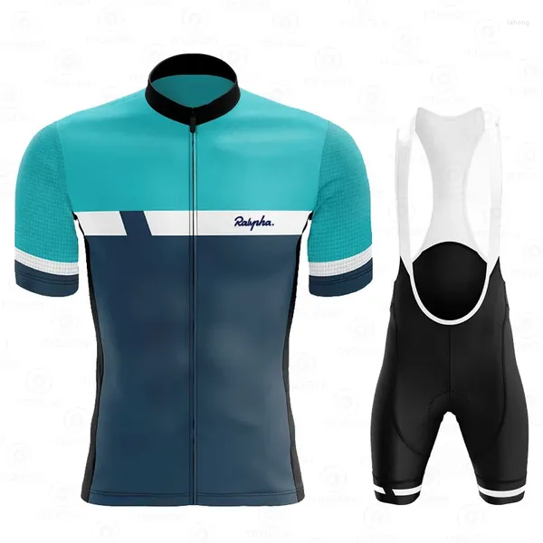 Ensembles de course Ralvpha Team Cycling Jersey Set 2024 Man Summer VTT Vêtements de course à manches courtes