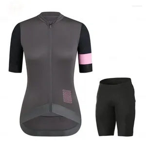 Conjuntos de carreras Raphaing Lady Ciclismo Jersey Conjunto de manga corta Ropa de mujer Moda Ocio Vestido Bicicleta Ciclo Camisa Transpirable Secado rápido