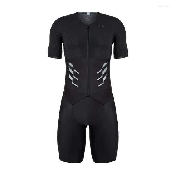 Ensembles de course ROKA Collants de cyclisme à manches courtes pour hommes Body Triathlon Costume Ropa Ciclismo Haute Qualité Summer Bike Jersey One Piece Skinysuit