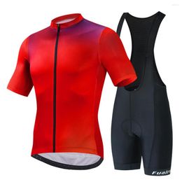 Racing Sets Sell Well Red Pro Bicycle Team Camiseta de ciclismo de manga corta para hombre Ropa transpirable de verano