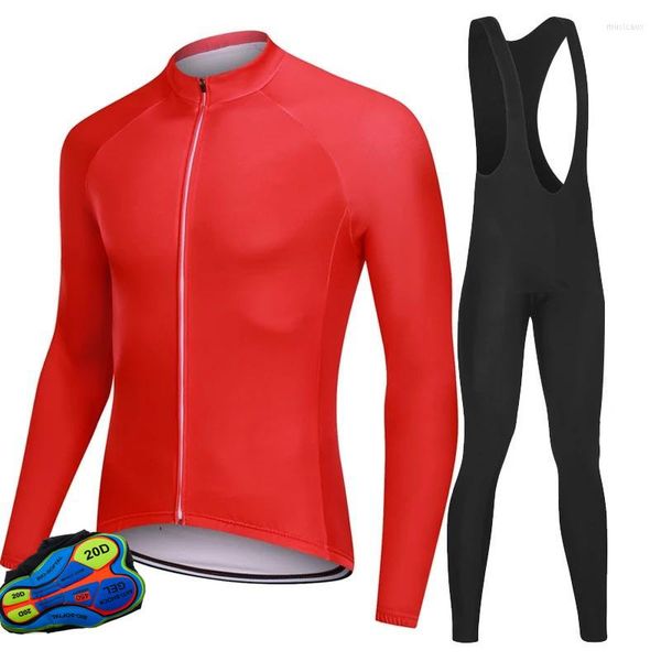 Conjuntos de carreras Venta de traje de ciclismo equipo de carretera ropa para bicicleta de montaña transpirable primavera y otoño ropa deportiva de manga larga