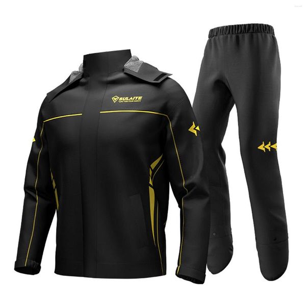 Ensembles de course SULAITE ensemble de vêtements de cyclisme imperméable moto combinaison de pluie hommes femmes équipement veste et pantalon avec sac de rangement