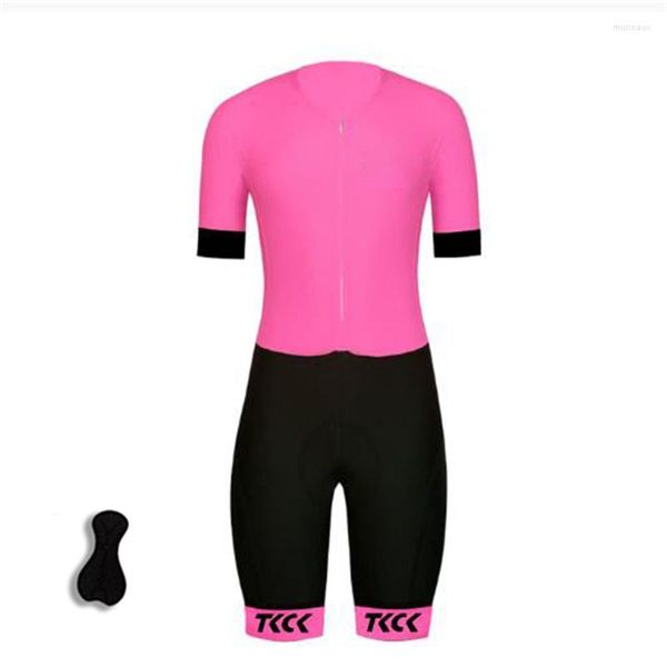 Conjuntos de carreras verano otoño mujer traje ciclismo rojo azul mujer mono ropa femenina con medias elásticas de Lycra MTB