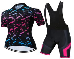 Ensembles de course Été cyclisme Jersey ensemble RCC SKY femmes Pro vélo de route vêtements cuissard vtt costume femme vélo vêtements robe Unifor9788881