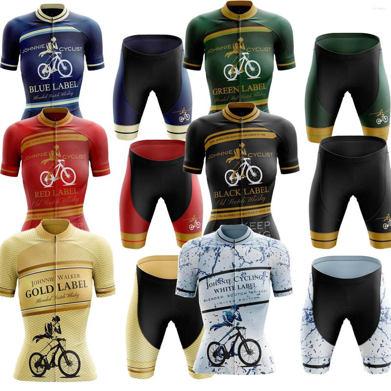 Conjuntos de corrida verão engraçado Johnnie Whiskey 2023 conjunto de camisa de ciclismo roupas femininas camisas de bicicleta de estrada terno MTB Mujer
