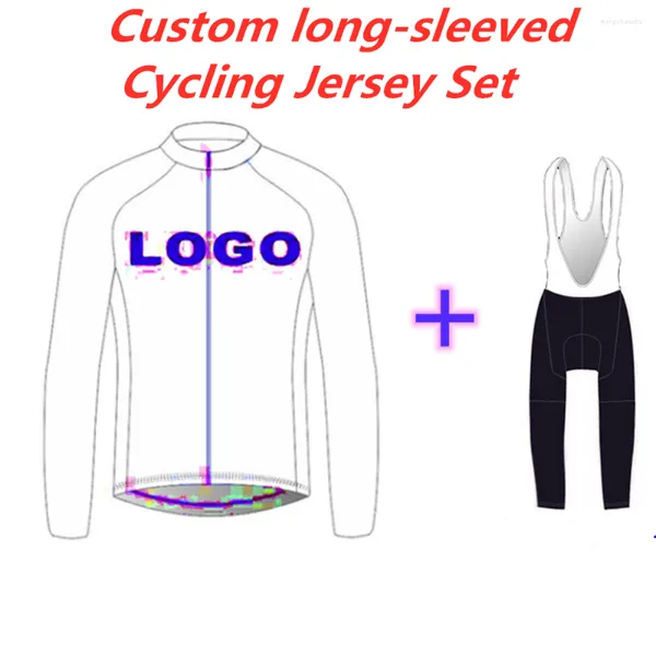 Ensembles de course costume de Triathlon maillots de cyclisme niveau de compétition conception personnalisée automne manches longues 9D Pad bavoir pantalon ensemble de sport