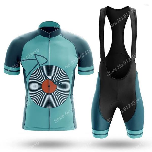 Conjuntos de corrida de vinil recorde de bicicleta 2023 conjunto de camisa de ciclismo verão roupas masculinas roupas de bicicleta uniforme MTB bermuda esporte maillot culotte