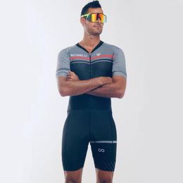 Ensembles de course VVsportsdesigns Triathlon Skinsuit Cyclisme Maillot de bain à manches courtes personnalisé Ropa Ciclismo Road Vélo Vêtements de course Costume