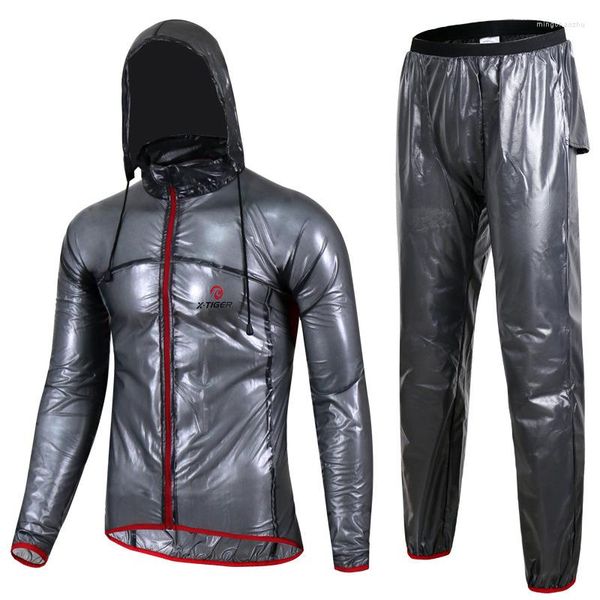 Ensembles de course imperméable cyclisme veste imperméable femmes/hommes fermeture éclair à capuche Poncho moto vêtements de pluie Long Style randonnée pluie