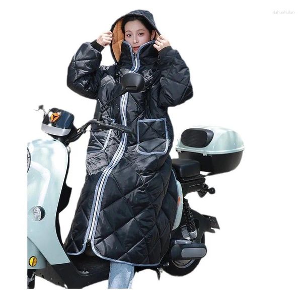 Ensembles de course hiver longs hommes et femmes équitation coupe-vent résistant au froid batterie chaude voiture tricycle moto coupe-vent froid