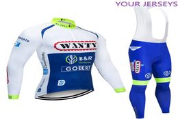 Ensembles de course Équipe d'hiver 2022 Wanty Thermal Fleece Cycling Jersey Pantalon de vélo Set Mens 9D Pads Ropa Ciclismo Wear Maillot Culotte5758558