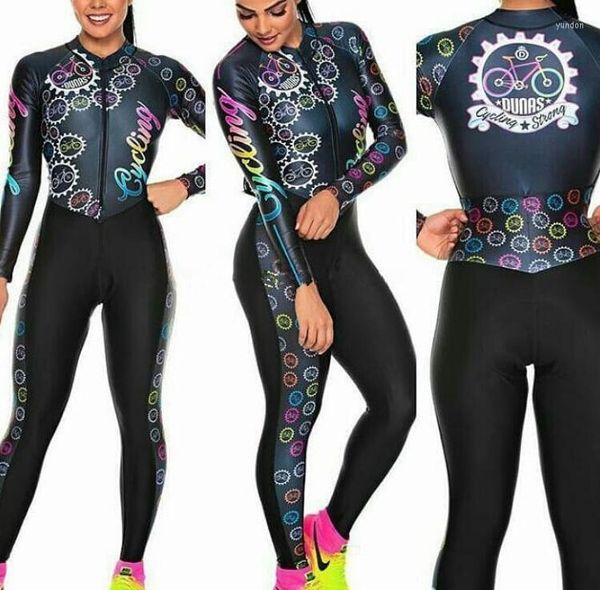 Ensembles de course à manches longues pour femmes, combinaison de Triathlon de l'équipe professionnelle, Maillot de cyclisme, combinaison, Ropa Ciclismo, ensemble rose Gel