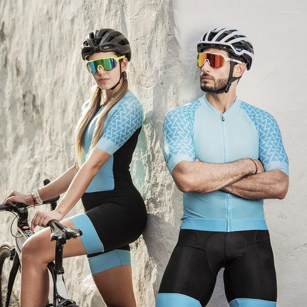 Ensembles de course Combinaison de cyclisme pour femmes Summer Triathlon Vêtements de vélo Skinsuit Bicyle Jersey Long Short Sleeve Pro Team Uniforme MTB Suit