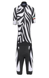 Racing Sets Zebra Patroon Cool Men039s Jumpsuit met korte mouwen Triathlonpak Ropa Ciclismo Set Maillot Fietsshirts Kit Skins9442959