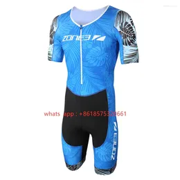 Racing Sets Zone3 Men's Cycling Jersey Short Sleeve Set One-piece Jumpsuit Maillot Bicycle Mtb Clothing Ropa Ciclismo Male Running Trisuit