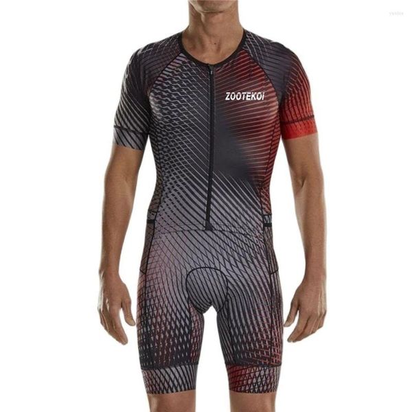 Ensembles de course Zootekoi Aero Grade Skinsuit Laser Cut Tissu Triathlo Cyclisme Jersey à manches courtes Costume Vêtements Combinaison Maillot Ropa Ciclismo