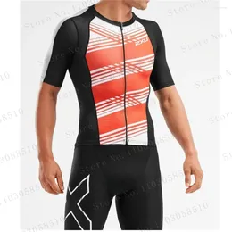 Ensembles de course Zxuful Noir Blanc Triathlon Costume Hommes Vélo De Route Vêtements De Cyclisme Ropa De Ciclismo Ensemble Skinsuit Jersey