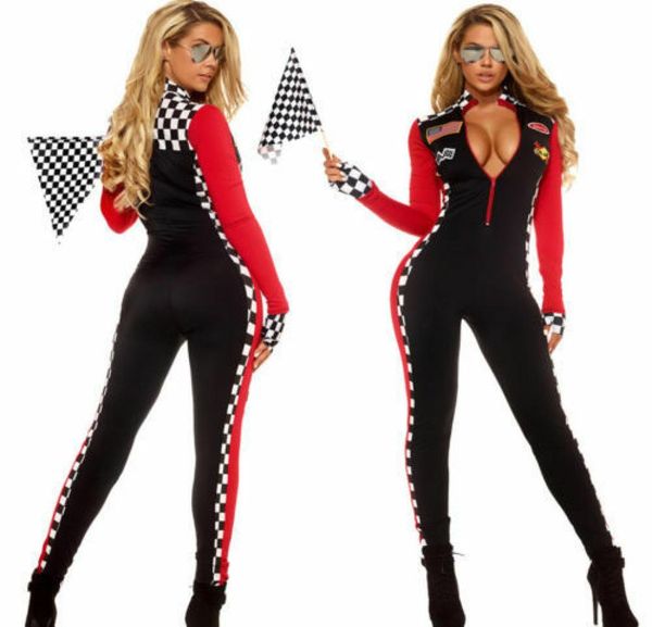 Racing Squad pom-pom girl dames sport Sexy combinaison déguisement tenue SMG31156518971