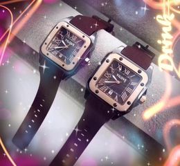 Estilo de carrera para mujer Relojes para hombre Movimiento de cuarzo de Japón Reloj automático para hombre Cuadrado Dial romano Cinturón de goma Deportes Fitness Caballero Reloj de pulsera de negocios