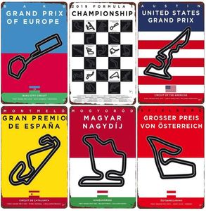 Racing Track Vintage Metalen Tin Bord Bar Cafe Club Kamer Wanddecoratie Grand Prix Circuit Art Poster F1 Competitie Sticker N4216063845