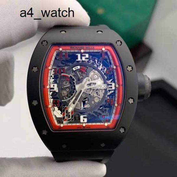 Reloj de carreras Reloj de pulsera unisex RM Reloj de pulsera Maquinaria RM030 Edición limitada 42 * 50 mm RM030 Lado de cerámica negra NTPT Marco rojo
