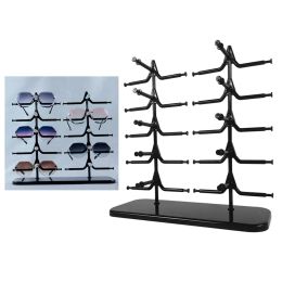 Racks 10 paires Lunettes de soleil Salle Shelf Eyewear Eyeglasses Filed Glasses Afficher Stand Organizer Show Howder Plateau de 5 couches Économie d'espace