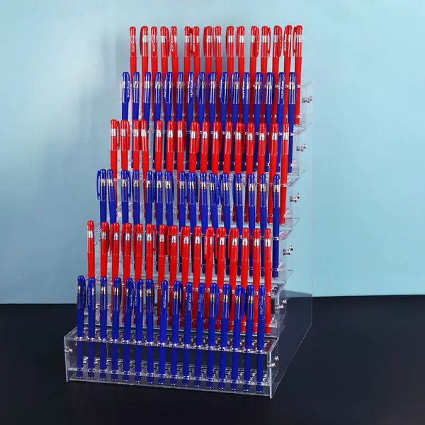 Racks 16 niveaux acrylique porte-stylo étagère de rangement supermarché papeterie magasin support stylo à bille stylo neutre clair échelle présentoir