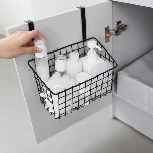 Racks 1PC Durable salle de bain sur porte d'armoire suspendus stockage porte-panier organisateur Support outils de cuisine étagères de rangement étagère murale