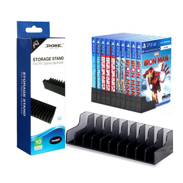 Racks 2pcs para PS5 PS4/Slim/Pro 10 Discos de juego Almacenamiento de stand de almacenamiento Soporte de juegos para Sony PlayStation 4 Play Station PS 4 Accesorios