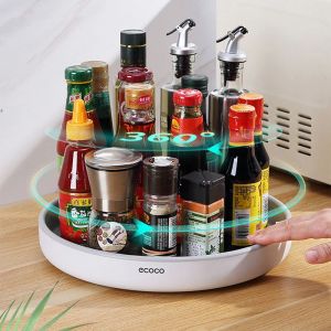 Racks 360 ° rotatif Spice Rack Organisateur Holder Spread Rangement Plateau de rangement Lazy Susans Supplies pour salle de bain, armoires