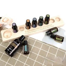 Rekken 8 Gaten 5 ml 10 ml 15 ml Essentiële Olie Fles Display Rack + 1 Kokosolie voor DoTERRA Houten Flessenhouder Display Organizer Rack