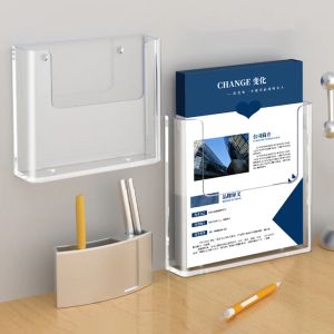 RACKS A4/A5 Acryl -brochurehouder voor bureau en wandbevestiging, flyer houder magnetische document rack opslagplankafbeelding display stand