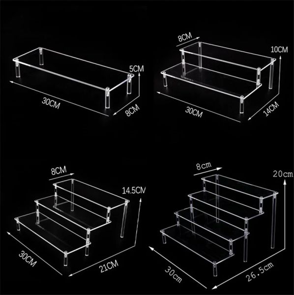 Racks Affiche en acrylique Stand pour mini-action des figurines du modèle de modèle de type support de support de poupée transparente poterie argile figurine Échelle étagère