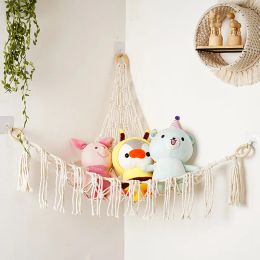 Rekken Dierenspeelgoed Macrame Plank Muuropknoping Grote Macrame Speelgoed Hangmat Organisator Displayhouder Net voor Kinderen Slaapkamer Kinderkamer Decor