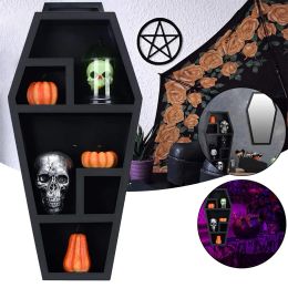 Supports de cercueil décoratifs gothiques d'halloween, boîte à bonbons de bureau, étagère d'ornement d'horreur, organisateur de rangement Durable, décoration d'halloween