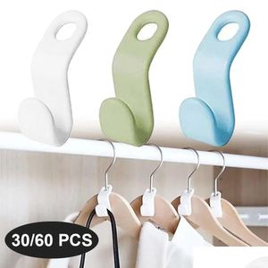 Rekken Hangers Rekken Hangers Rekken 6030 stuks Mini kleerhanger Connectorhaken Plastic trapsgewijze organisator Rack Ruimtebesparend voor kast