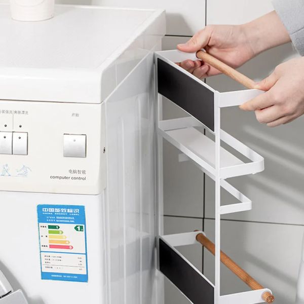 Estantes magnéticos para nevera, soporte para papel de cocina, organizador de cocina, estante de almacenamiento de especias, accesorios de cocina