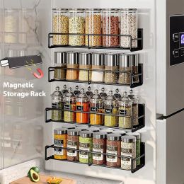 Estantes de almacenamiento de cocina magnética Refrigerador impermeable Organizador magnético Magnetic Spice Estante de especias sin perforación de accesorios de cocina