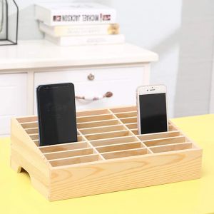 Racks Box de almacenamiento de madera multifuncional Caja de reparación de teléfonos móvil