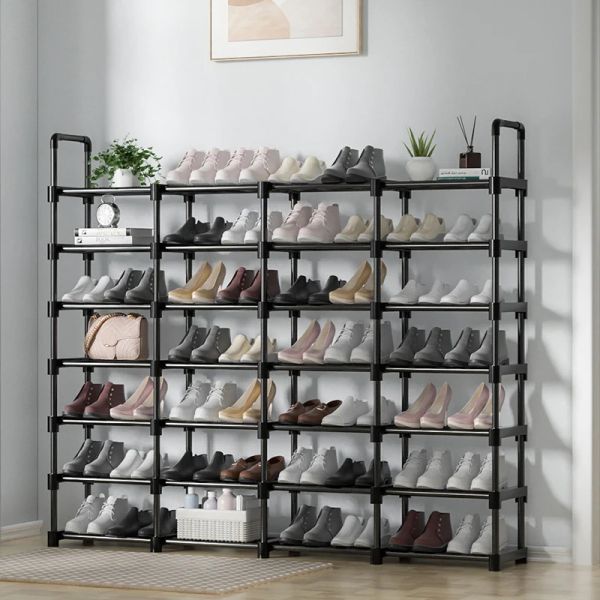 Étagère à chaussures étroite à plusieurs rangées, support de rangement à 8 couches, permet d'économiser de l'espace, peut contenir 418 paires de chaussures