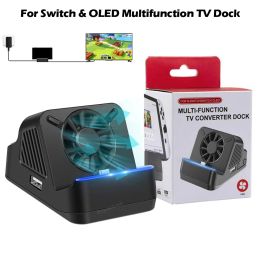 Rekken nieuw voor NS Switch Portable Multifunction TV Projector Laad Dock met koelventilator USB 3.0 -poort voor Nintend Switch OLED Consol