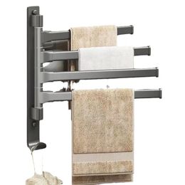 Racks Porte-serviettes multipolaire rotatif sans poinçonnage pour salle de bain, support suspendu mobile pour salle de bain, support de rangement, poteau suspendu pour séchage à l'air